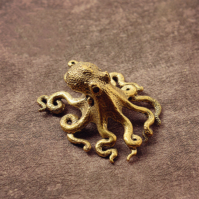 Brass Octopus Ornament Tea Pet Tabletop