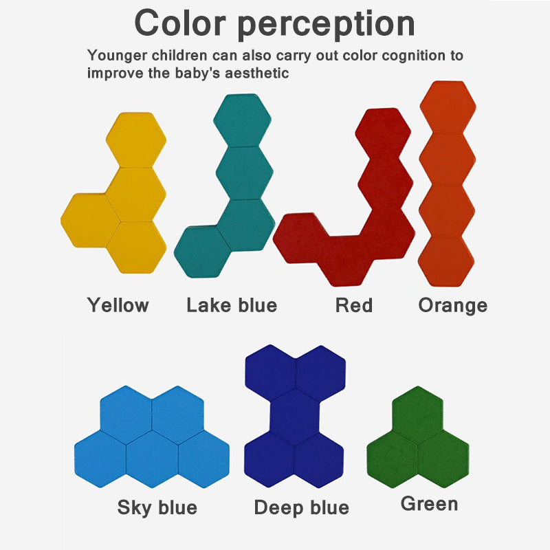 Tangram Wooden Hexagon Puzzles