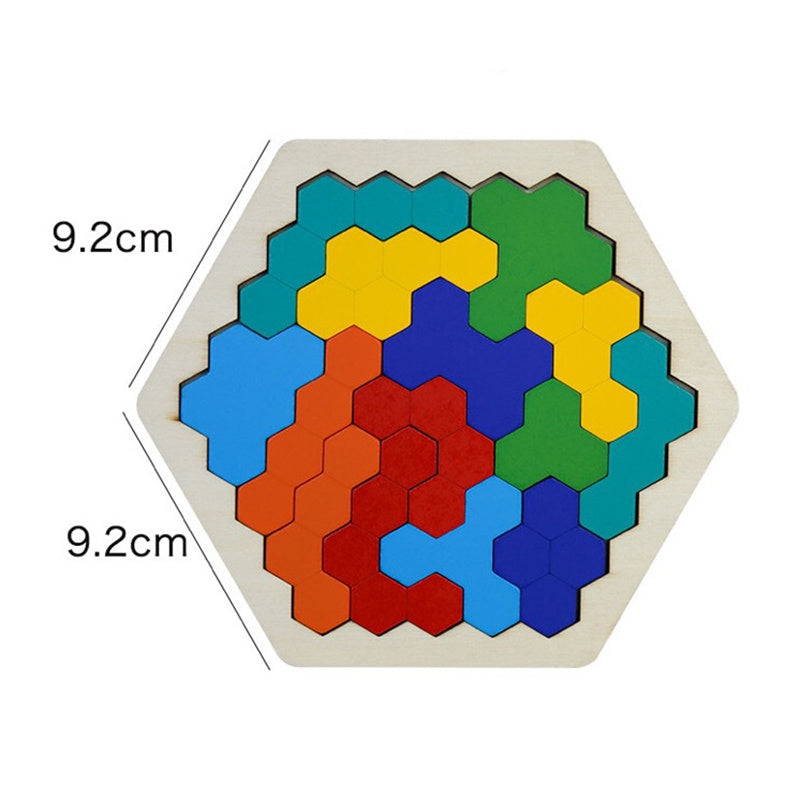 Tangram Wooden Hexagon Puzzles