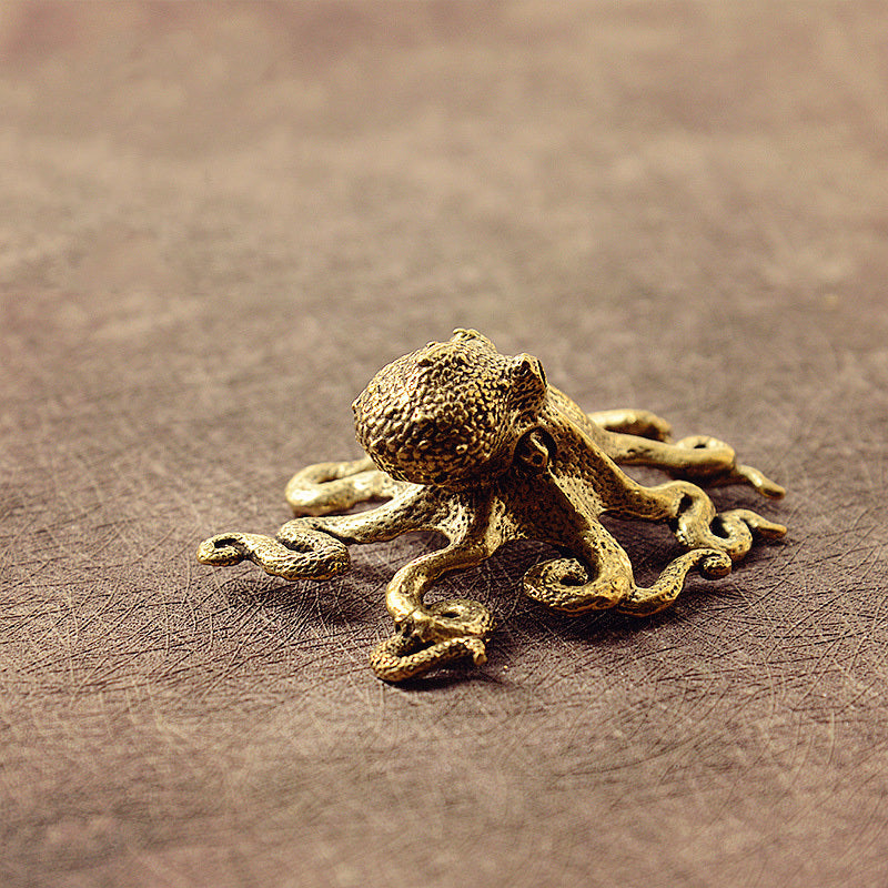 Brass Octopus Ornament Tea Pet Tabletop