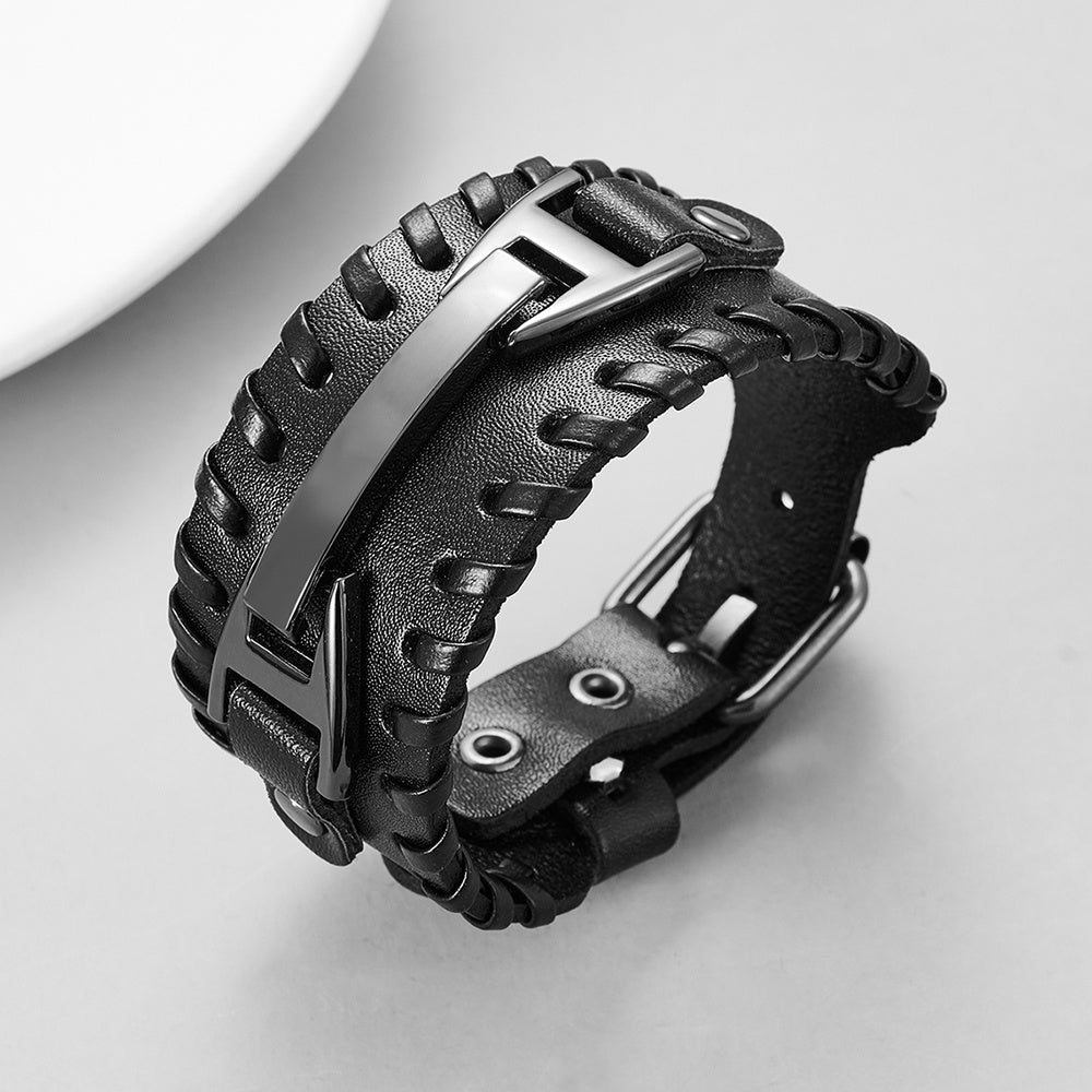 Leather Macrame Bracelet