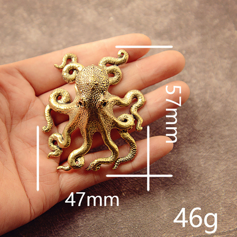 Brass Octopus Ornament Tea Pet Tabletop