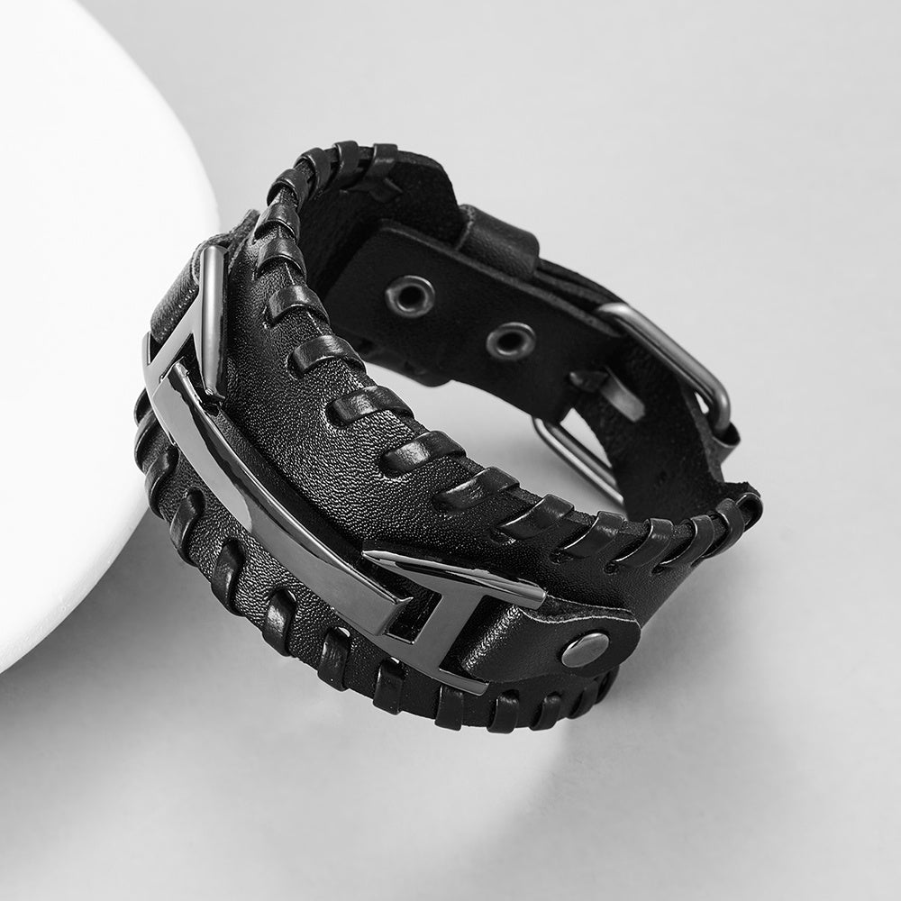 Leather Macrame Bracelet