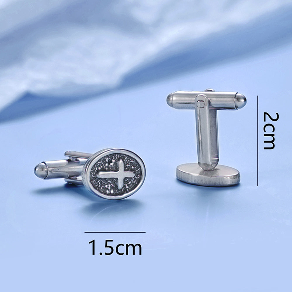 Oval Cross Cufflinks