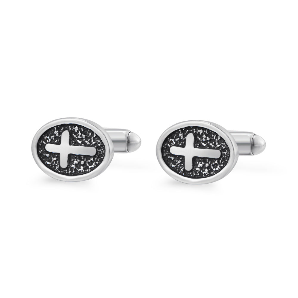 Oval Cross Cufflinks