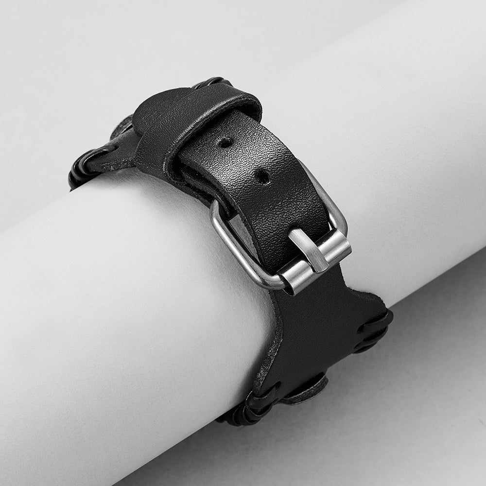 Leather Macrame Bracelet