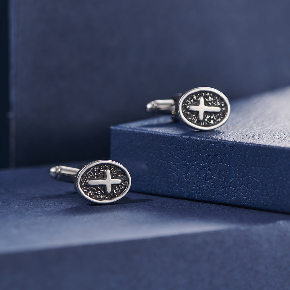 Oval Cross Cufflinks