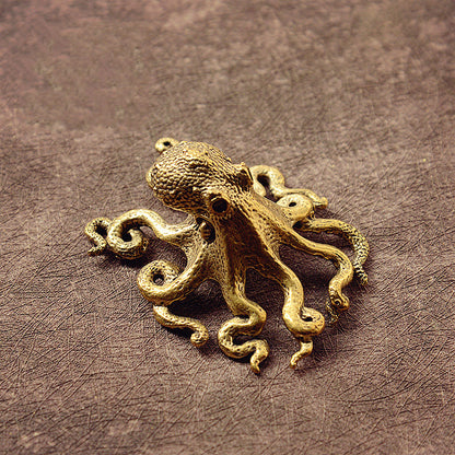 Brass Octopus Ornament Tea Pet Tabletop