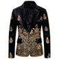 Ethnic Print Single-breasted Leisure Suits For Men Costume