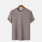 Men Summer Solid Color Round Neck Basic T-Shirts