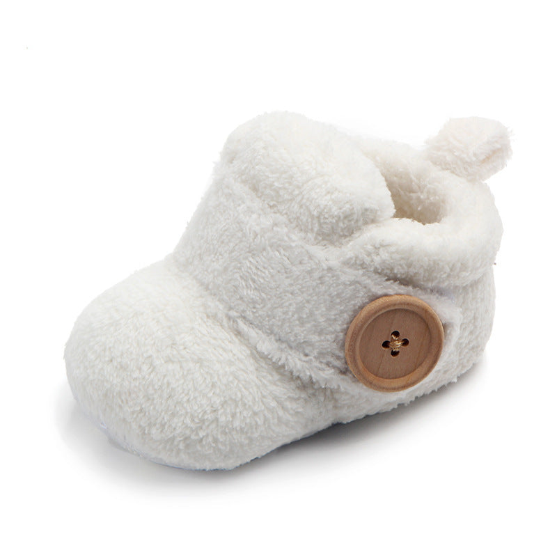 Warm Cotton Shoes With Soft Cloth Sole For Babies And Toddlers