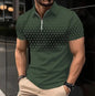 Zipper Digital Printing Short-sleeved T-shirt