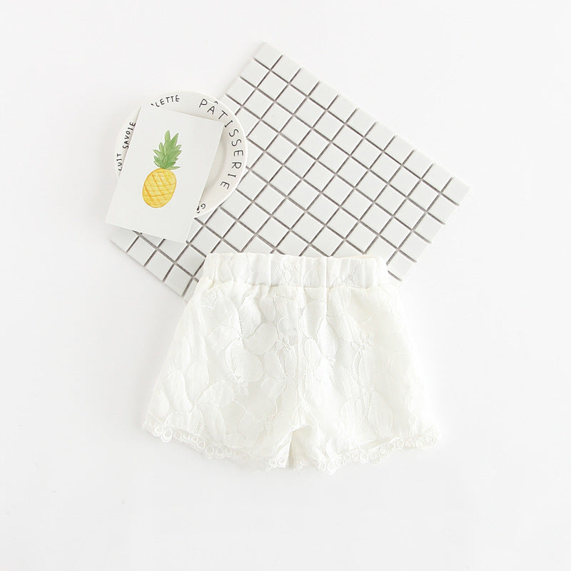 Girls Flower Lace shorts