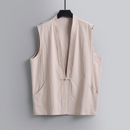 Summer Thin Linen Sleeveless Vest