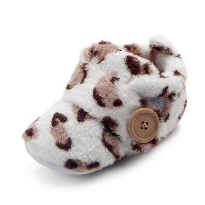 Warm Cotton Shoes With Soft Cloth Sole For Babies And Toddlers