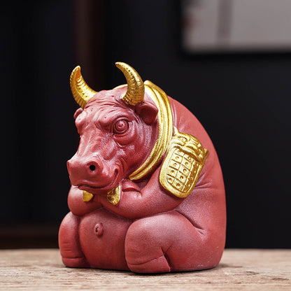 Creative Ceramic Bull Tea Pet Ornament