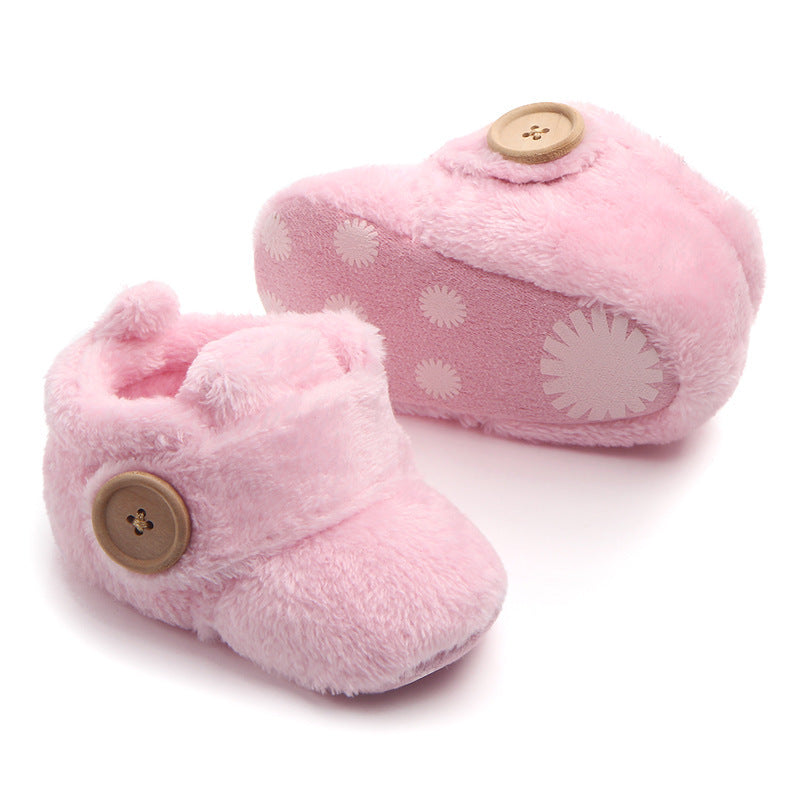 Warm Cotton Shoes With Soft Cloth Sole For Babies And Toddlers