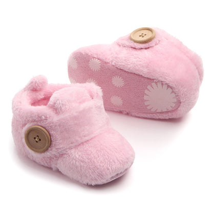 Warm Cotton Shoes With Soft Cloth Sole For Babies And Toddlers