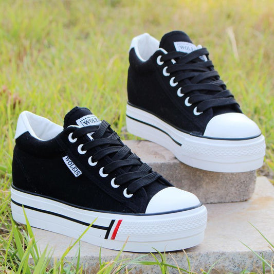 Height White Canvas Shoes