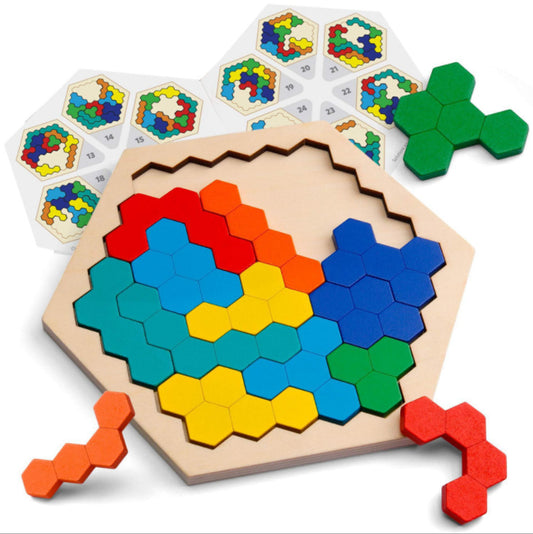 Tangram Wooden Hexagon Puzzles