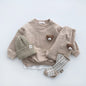 Casual Solid Color Round Neck Sweaters for Infants and Toddlers