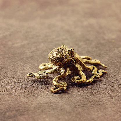Brass Octopus Ornament Tea Pet Tabletop