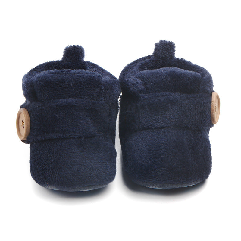 Warm Cotton Shoes With Soft Cloth Sole For Babies And Toddlers