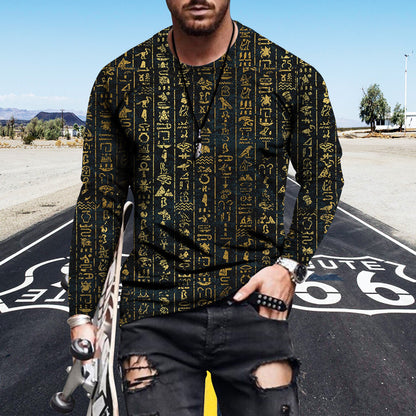 Digital Printed Men's Long Sleeved T Shirt