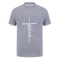 Jesus Cross T-shirts Men, Women, Europe, English, Digital Letters, Street Short Sleeve, Alien, WISH Amazon