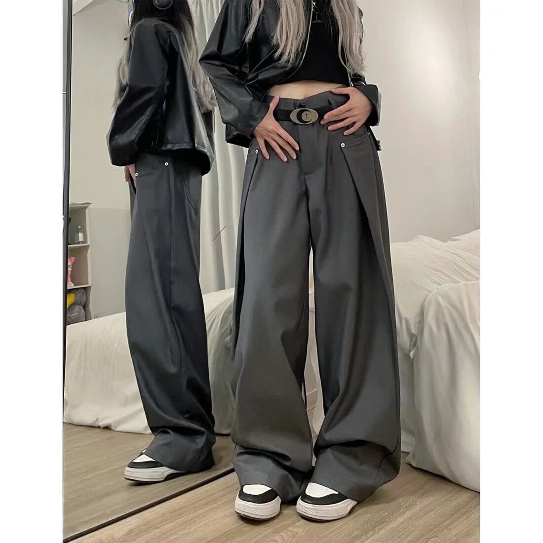 Ladies New Smooth Straight-leg Trousers