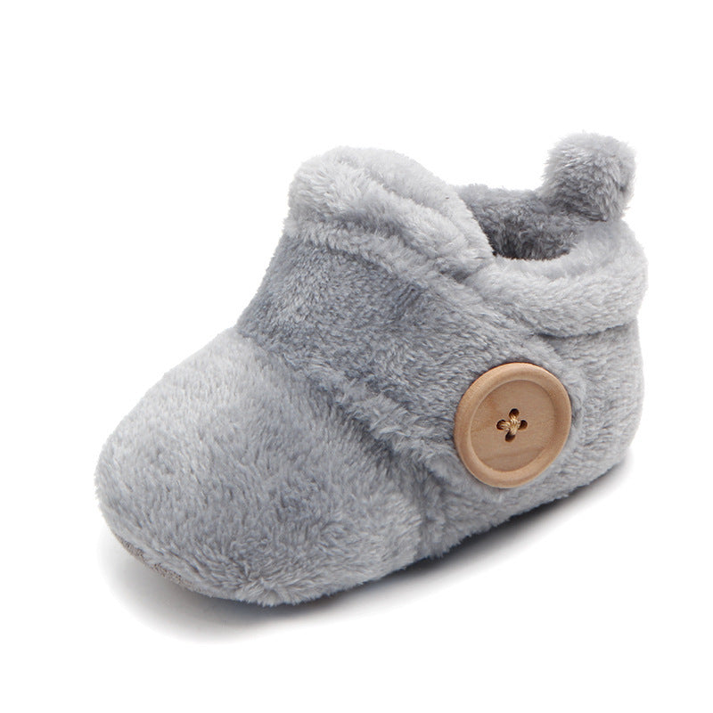 Warm Cotton Shoes With Soft Cloth Sole For Babies And Toddlers