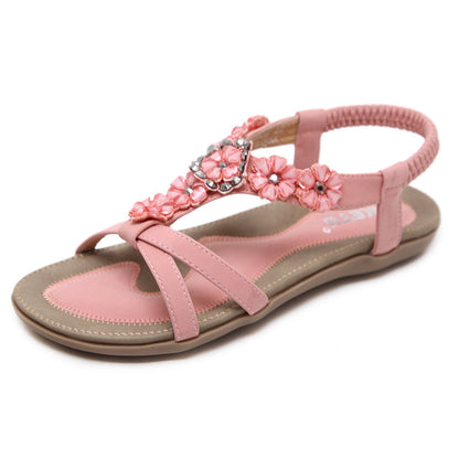 Women's Bohemian Rhinestone Flat Sandals