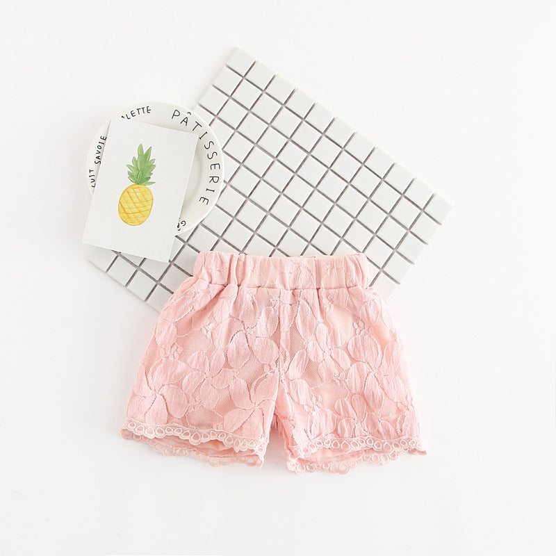 Girls Flower Lace shorts