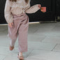 Girls Flower Bud Waist Bow Slacks