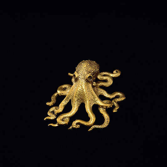 Brass Octopus Ornament Tea Pet Tabletop