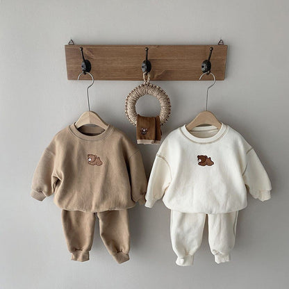Baby Embroidered Bear Casual Sweater Set