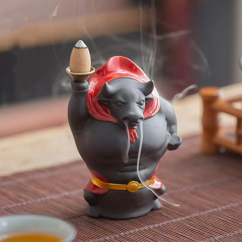 Creative Ceramic Bull Tea Pet Ornament