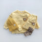 Casual Solid Color Round Neck Sweaters for Infants and Toddlers