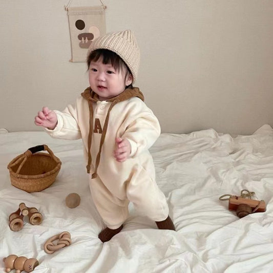 Children's Hooded Bodysuit Embroidered Romper