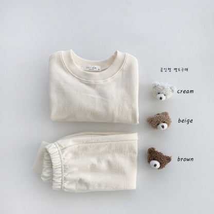 Casual Solid Color Round Neck Sweaters for Infants and Toddlers