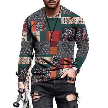 Digital Printed Men's Long Sleeved T Shirt
