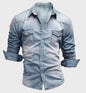 Men Shirt Brand Male Long Sleeve Shirts Casual Solid Slim Fit