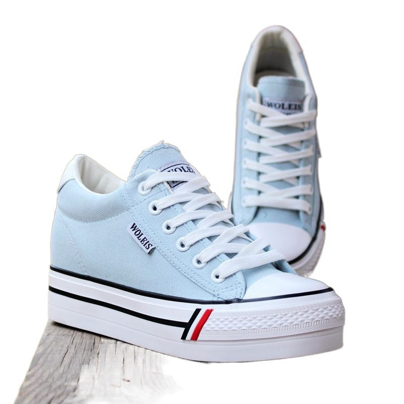 Height White Canvas Shoes