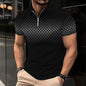 Zipper Digital Printing Short-sleeved T-shirt