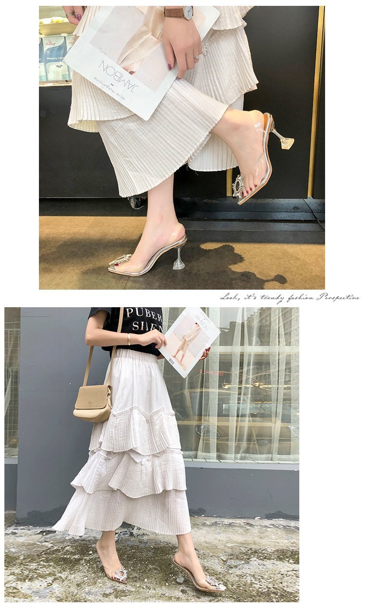 Fashion Transparent Crystal Shoes