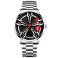 Locomotive Watch Men's  Wheel Three-dimensional Hollow Car