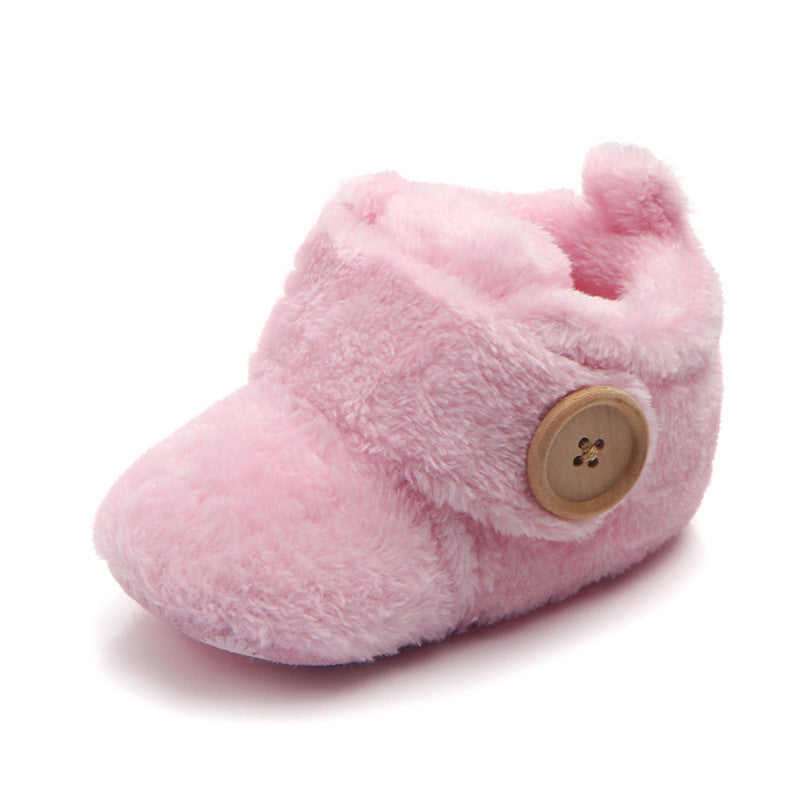 Warm Cotton Shoes With Soft Cloth Sole For Babies And Toddlers