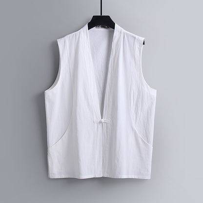 Summer Thin Linen Sleeveless Vest