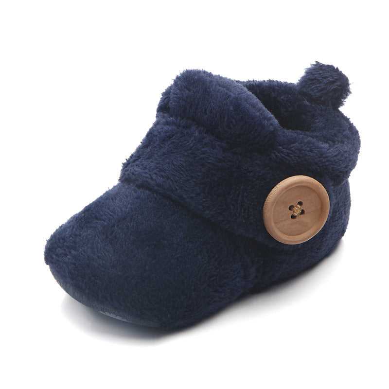 Warm Cotton Shoes With Soft Cloth Sole For Babies And Toddlers