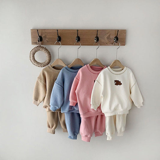 Baby Embroidered Bear Casual Sweater Set